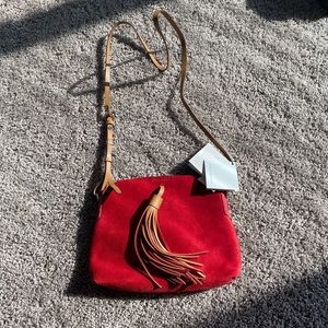 Adolfo Dominguez Red Velvet Crossbody New!! 😍